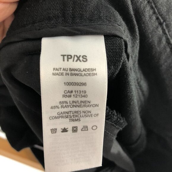 Dynamite Black Linen paper bag shorts metal ring waist tie XS - Picture 6 of 15